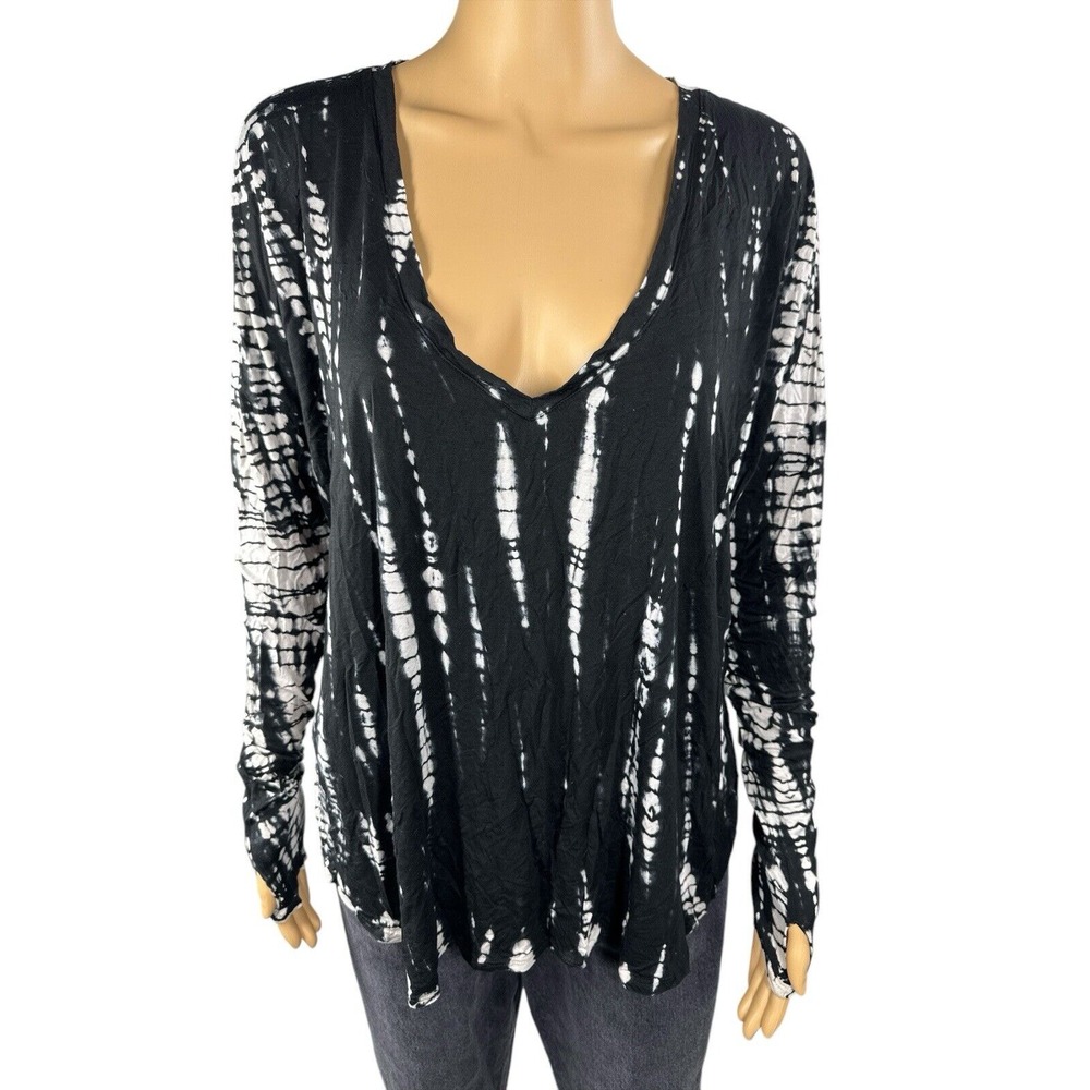 Feel the Piece Terre Jacobs‎ Tie Dye Top – V-Neck, Dolman Sleeves, Women's O/S